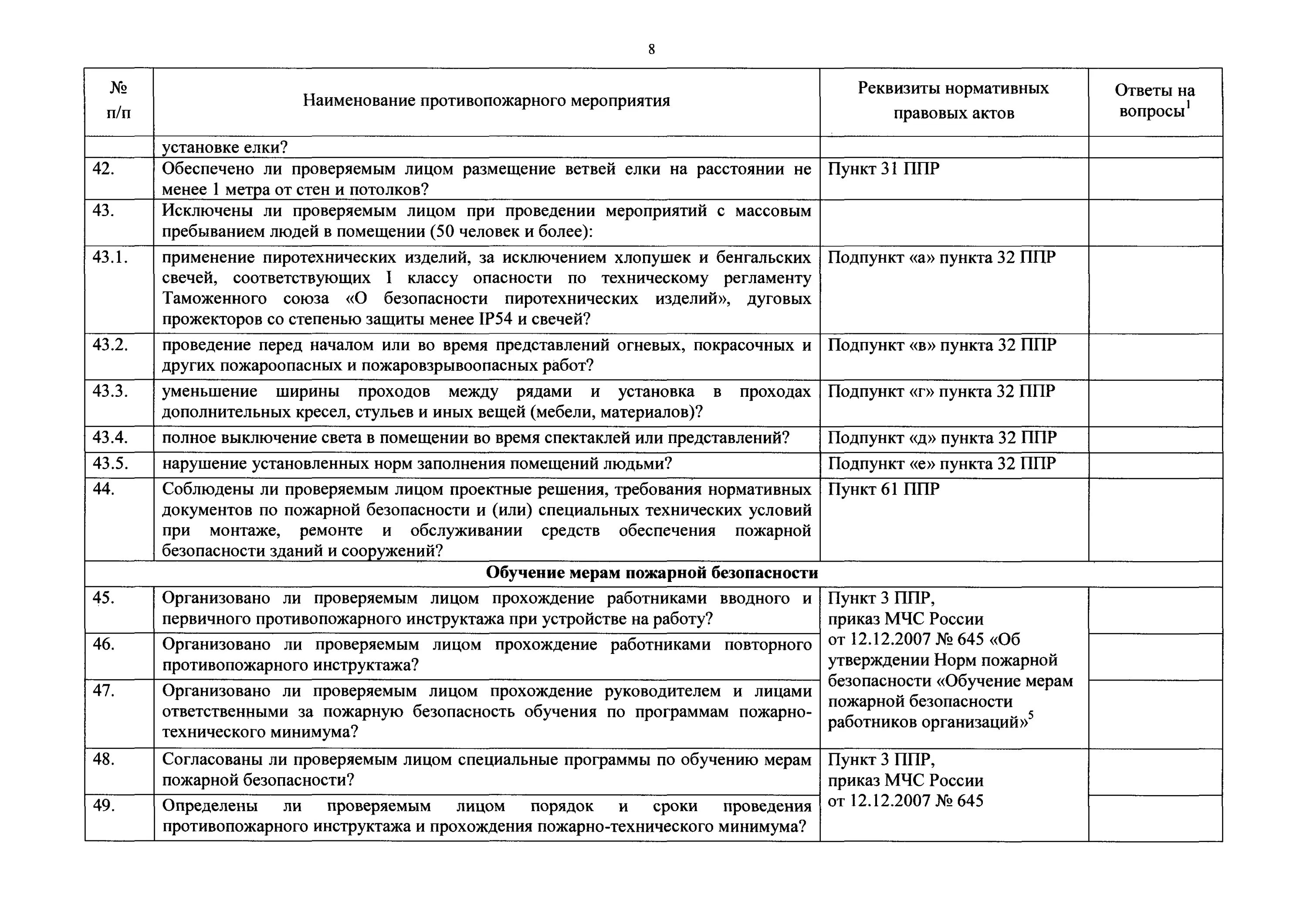 Приказ мчс правила пожарной безопасности. Проверочные листы МЧС. Проверочные листы приказ МЧС. 261 Приказ МЧС чек лист ГПН. Приказ 78 МЧС проверочные листы заполненные.