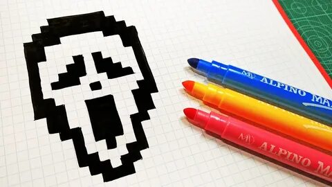 Halloween Pixel Art - How To Draw Scream Mask #pixelart