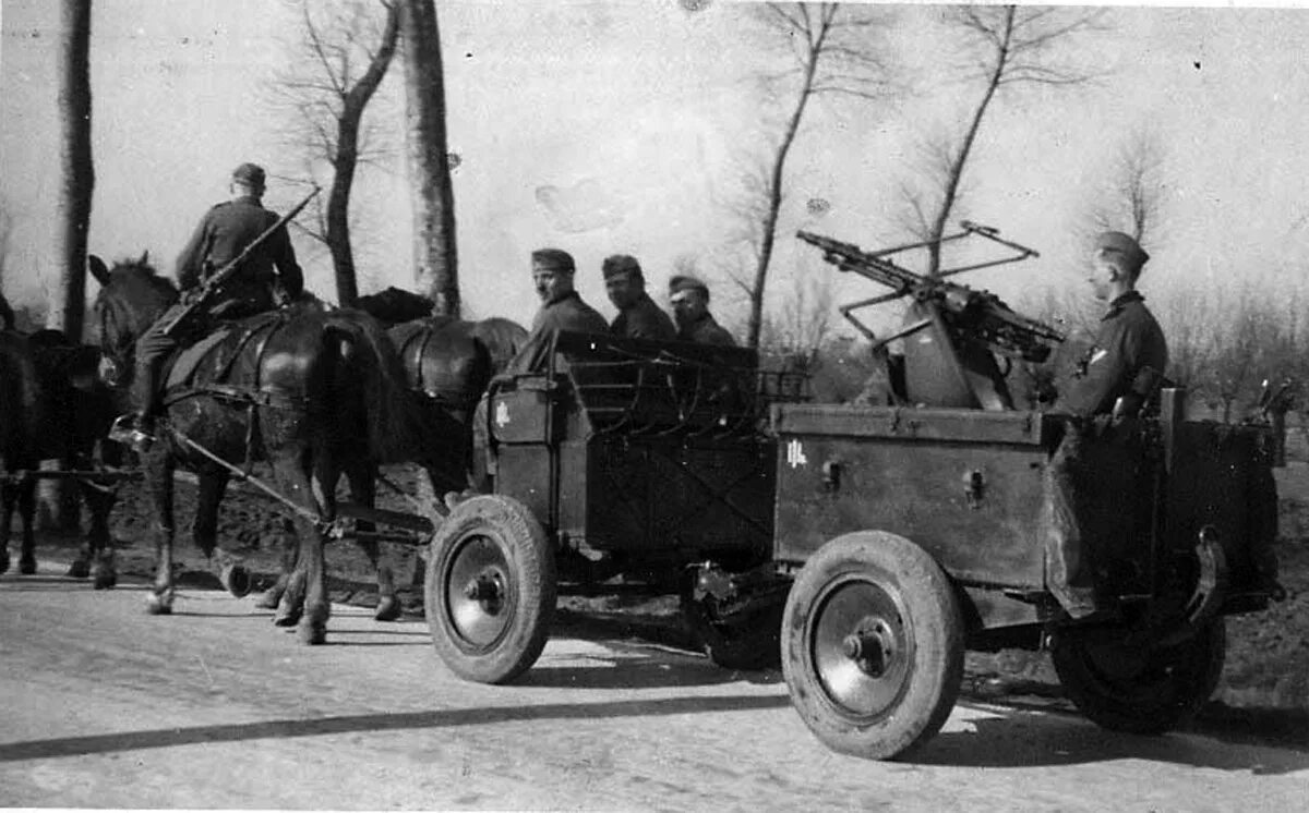 Прицеп if.5 MG-Wagen 36. Конные повозки вермахта HF.1. If.5 MG-Wagen обр.1936 г. Гужевая телега вермахта.