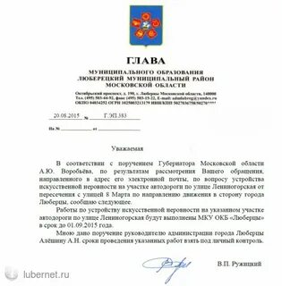 Поручения главы муниципального образования