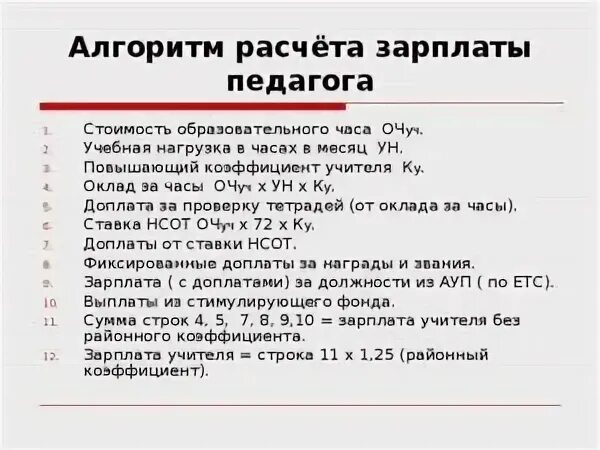 Пример расчета зарплаты учителя Как и за что платить учителю Электронная газета "Вести образования" LiveJour