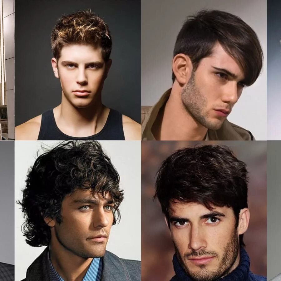 Форма волос мужчин. Стрижки для овального лица мужские. Разные причёски мужские. Прическа треугольник мужская. Подобрать прическу мужскую.