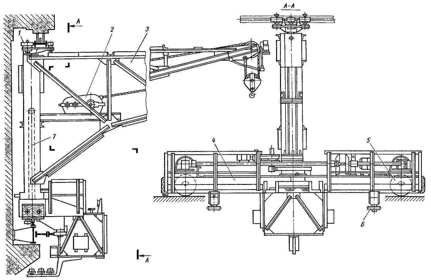Механизм поворота консольного крана чертеж. Механизм поворота стрелы консольного крана. Механизм поворота портального крана. Электропривод поворота стрелы крана консольного.