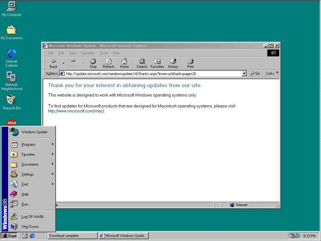 Microsoft windows windowsupdate ruximlog. Ос windows 98. интерфейс виндовс 98. операционная система виндовс 98. окно windows 98.