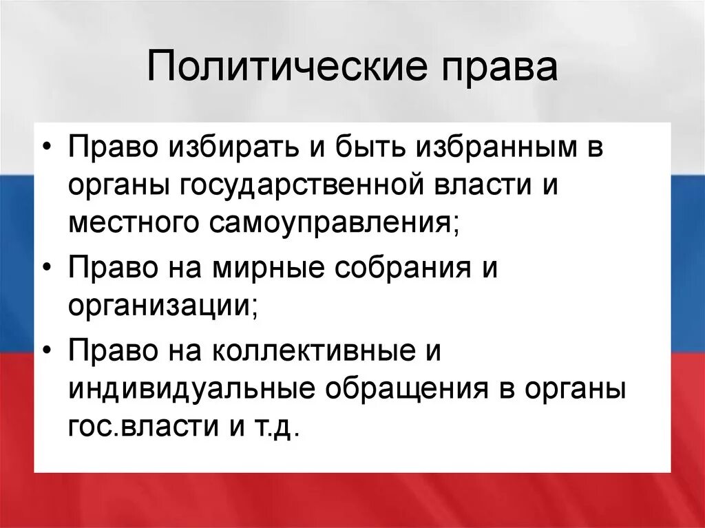 Значение политических прав для общественной жизни. Политические авы.