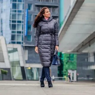 С чем носить пуховик до колена