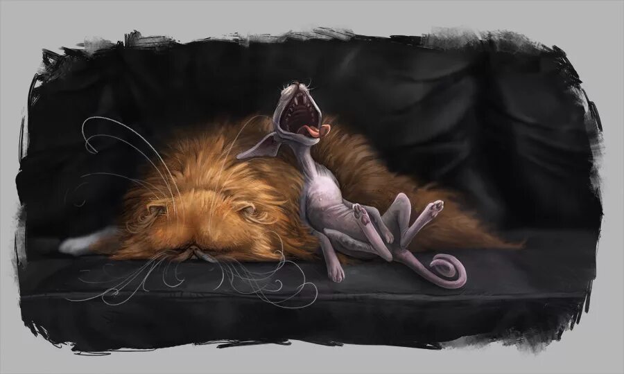 Кот рыжий ночь. Котик спит арт. кошка спит арт. арт котенок лежит. спящие животные арт.