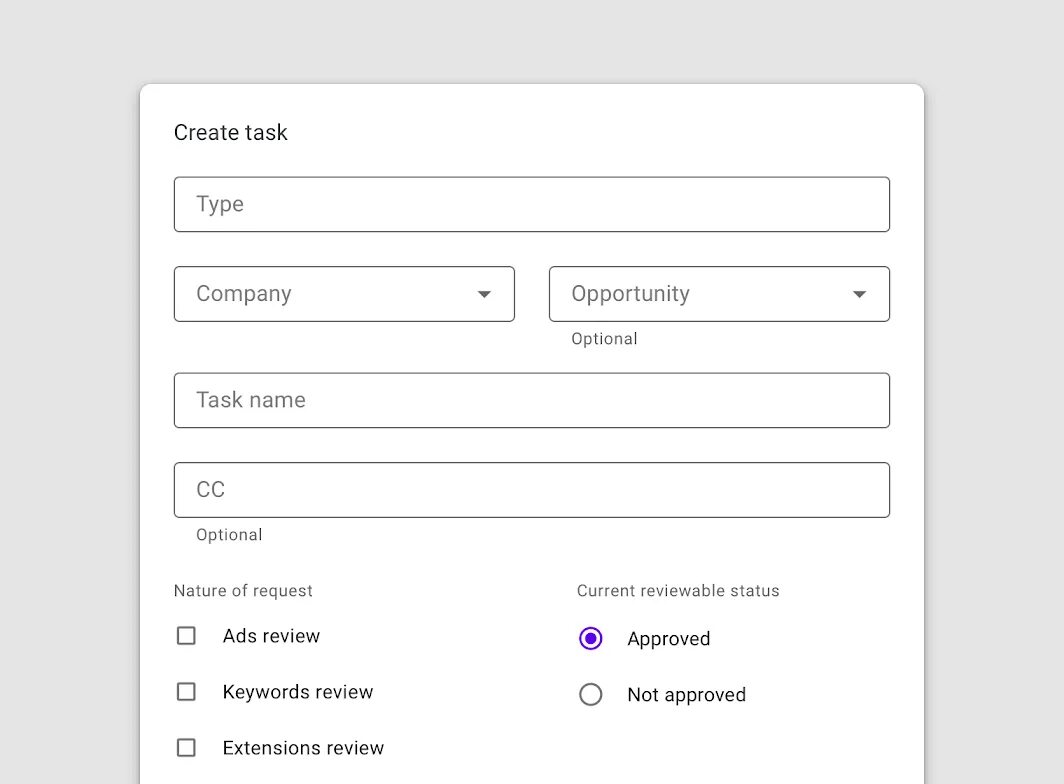 Create input