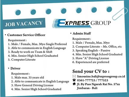 Job advert