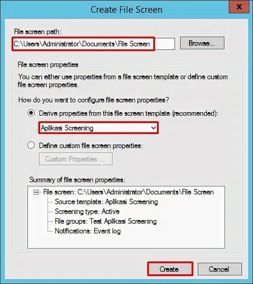 File screen