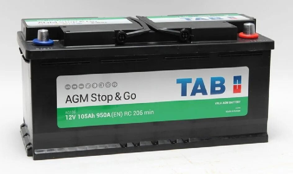 Аккумулятор автомобильный 105. Аккумулятор для машины Tab AGM stop 80ah. Tab AGM stop & go 12v 105ah 950a. Tab 105 Ач AGM. Tab AGM 95.