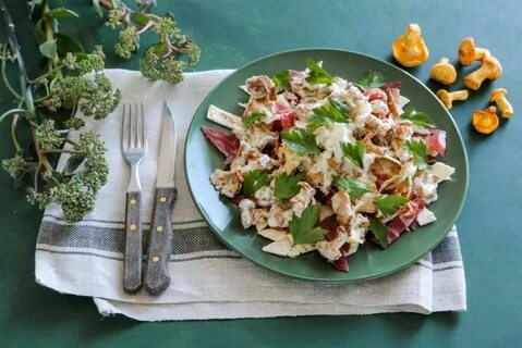 Рецепт вкусного салата с лисичками