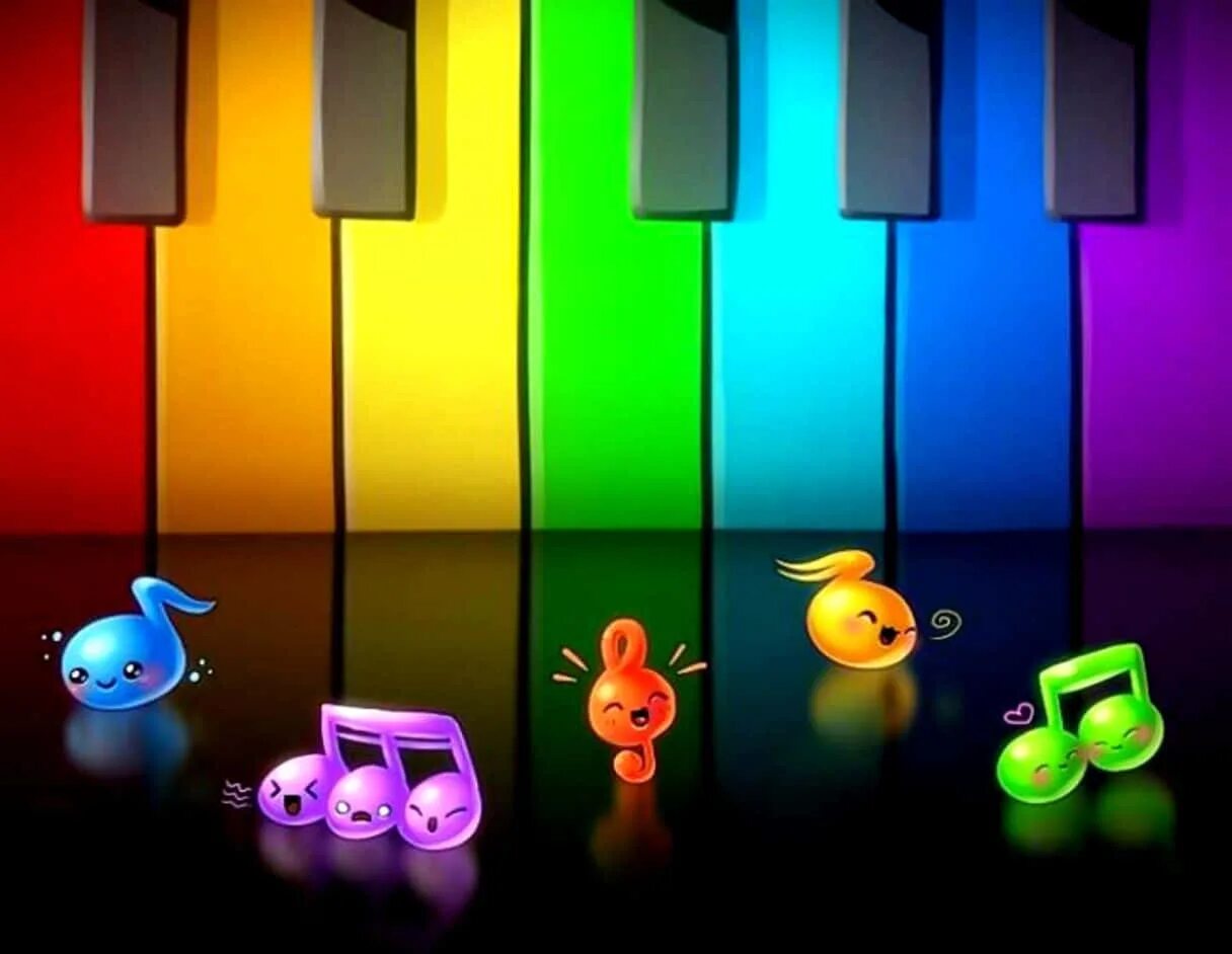 Музыка цвет дети. Цветные нотки. Разноцветные клавиши. Цветные нотки для детей. Веселые нотки для дошкольников.