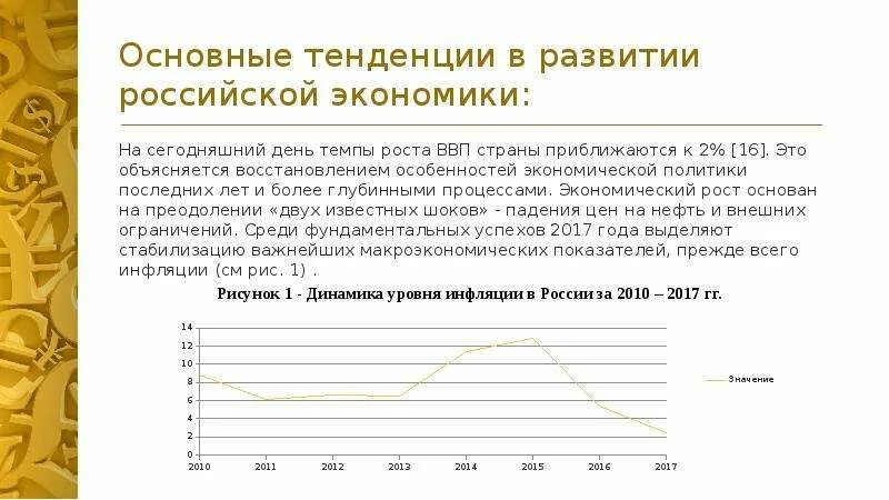 Макроэкономические показатели России и их динамика. Уровень и динамика общих макроэкономических показателей России. Основные тренды макроэкономических показателей. Основные макроэкономические показатели РФ за последние 10 лет.