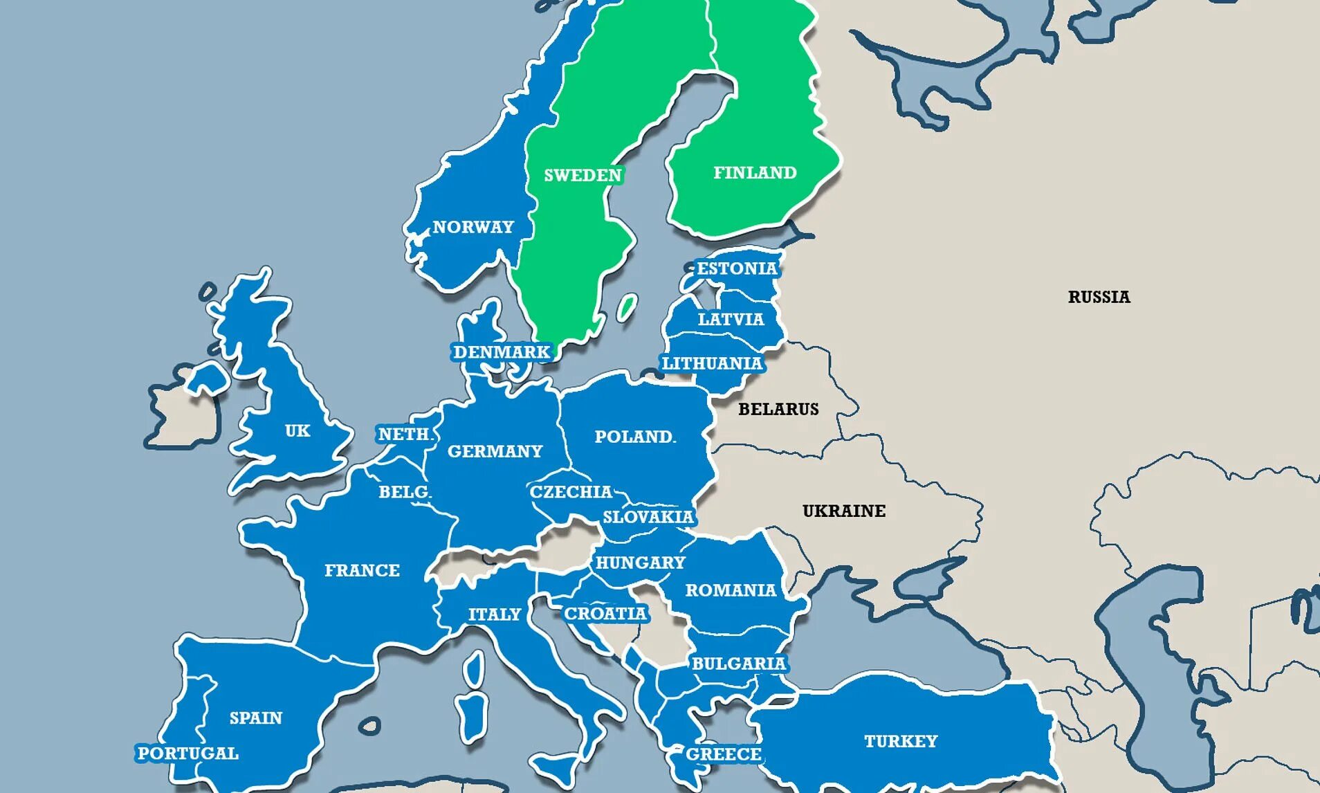Состав нато 2023. Страны НАТО. Страны НАТО на карте. Карта НАТО С Финляндией и Швецией. Стары НАТО.