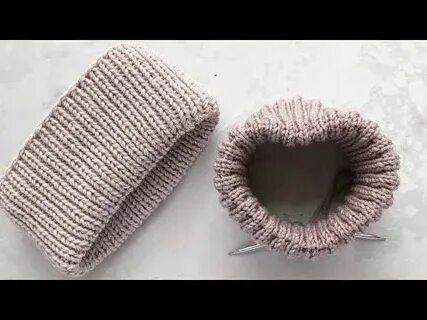 Фиксированный отворот спицами резинка 1х1