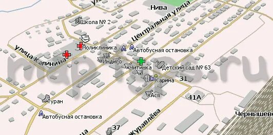 чернышевск забайкальский на карте