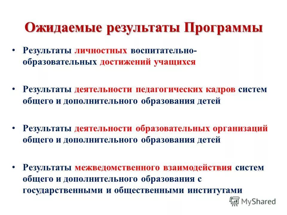 Методы работы с детьми девиантного поведения. Ожидаемые результаты программы воспитания. Ожидаемые результаты программы развития школы. Ожидаемые результаты воспитательной системы класса. Содержание программы.