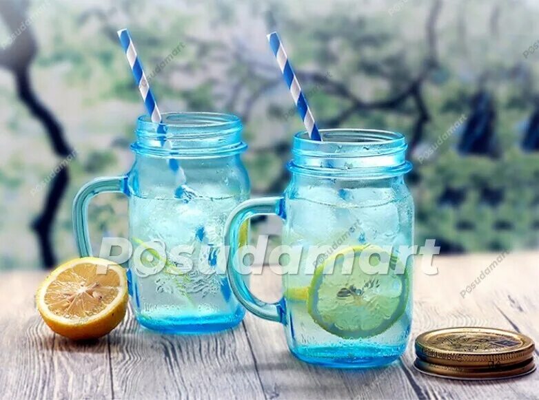 Кружка из стеклянной банки. Maison Jar. Mason Jar. Баночка для воды с трубочкой. Баночки с напитком разноцветные.