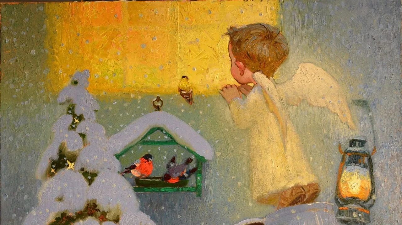 Зима крошки. Картины Виктора Низовцева Рождество.