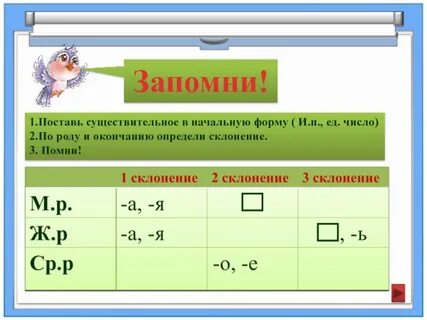 Проверочная работа по склонениям