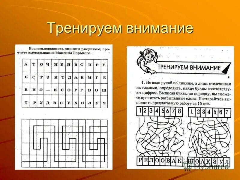 Программы развития внимания. Упражнения на внимательность. тренировка внимания и концентрации. тренируем внимание. распределение внимания упражнения.