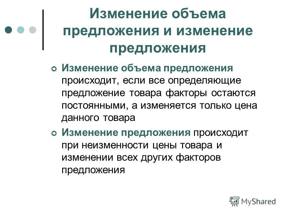 Происходит предложение. Изменение предложения и объема предложения. предложение и объем предложения. изменение количества предложения. предложение и количество предложения.