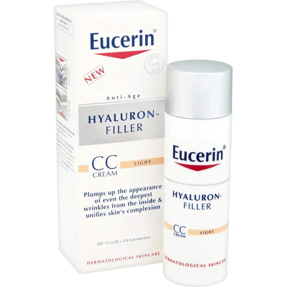 Купить крем эуцерин. Eucerin Hyaluron-Filler крем. Eucerin cc Cream Light. Anti age крем. L Occitane косметика cc Cream.