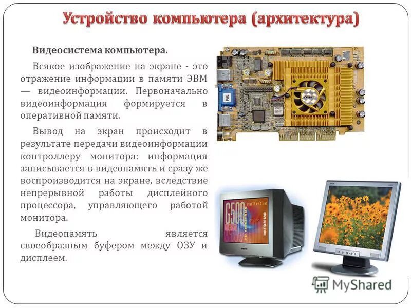 Пиксель основное устройство вывода видеоинформации. Части видеокарты и их функции. Монитор принтер колонки. Устройство визуального отображения информации. Устройства вывода информации проектор.