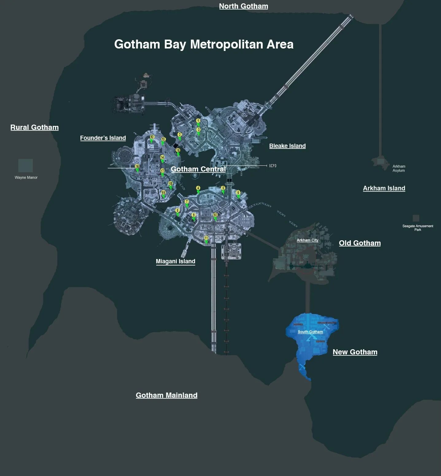 Карта бэтмена аркхем. Карта Готэма в Batman Arkham. Аркхем кнайт карта. Карта города Готэма.
