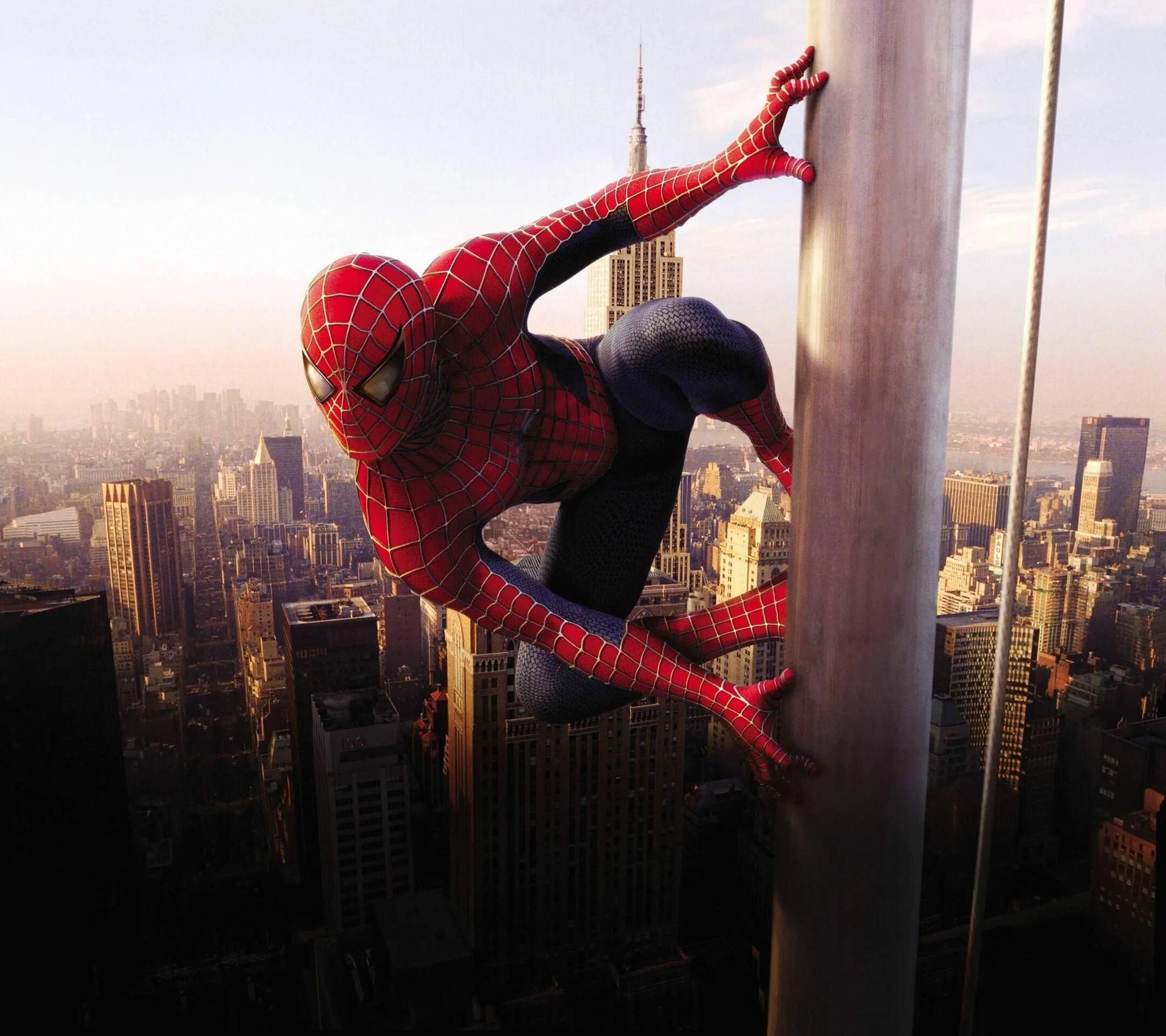 Человек паук 2002 финал. Spider man Tobey Maguire. Фотообои с человеком пауком.