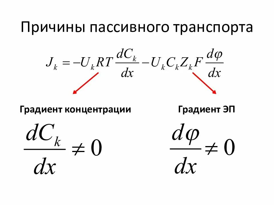 Градиент концентрации. Градиент концентрации формула. уравнение градиента концентрации. вектор градиента концентрации.