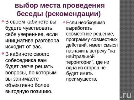 Места беседы