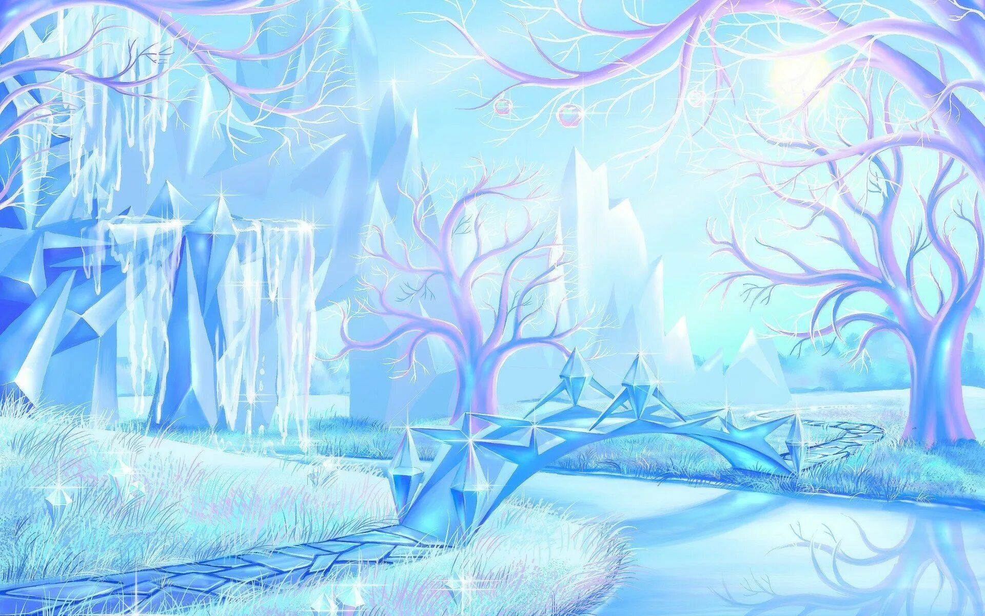 Мир снежка. Ледяная крепость МТГ. Зимний фон. Сказочное зимнее дерево. Сказочный зимний лес.