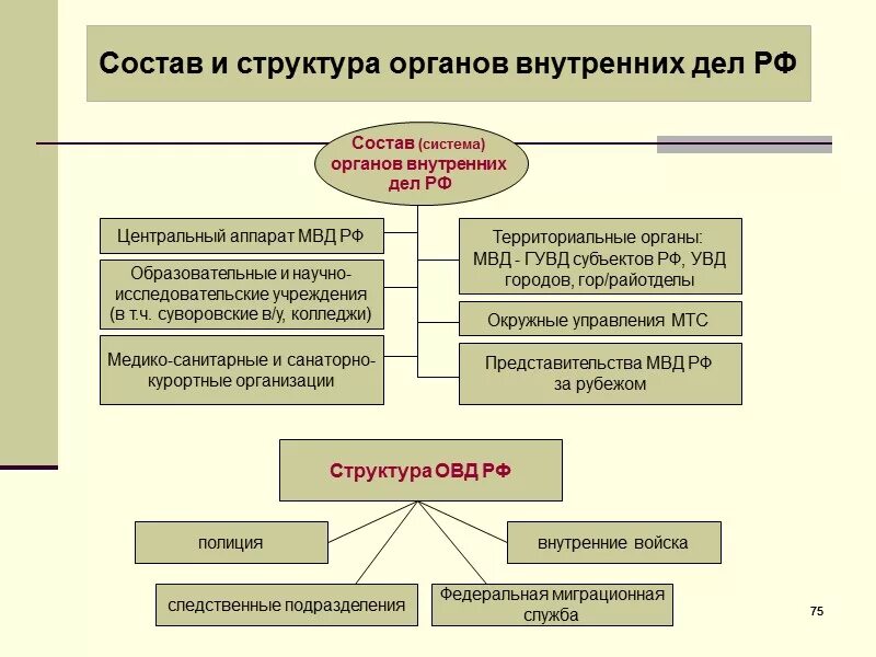 Органы внутренних дел это какие органы. Структура органов ОВД РФ. Структура органов внутренних дел. Структура ОВД полиции РФ схема.