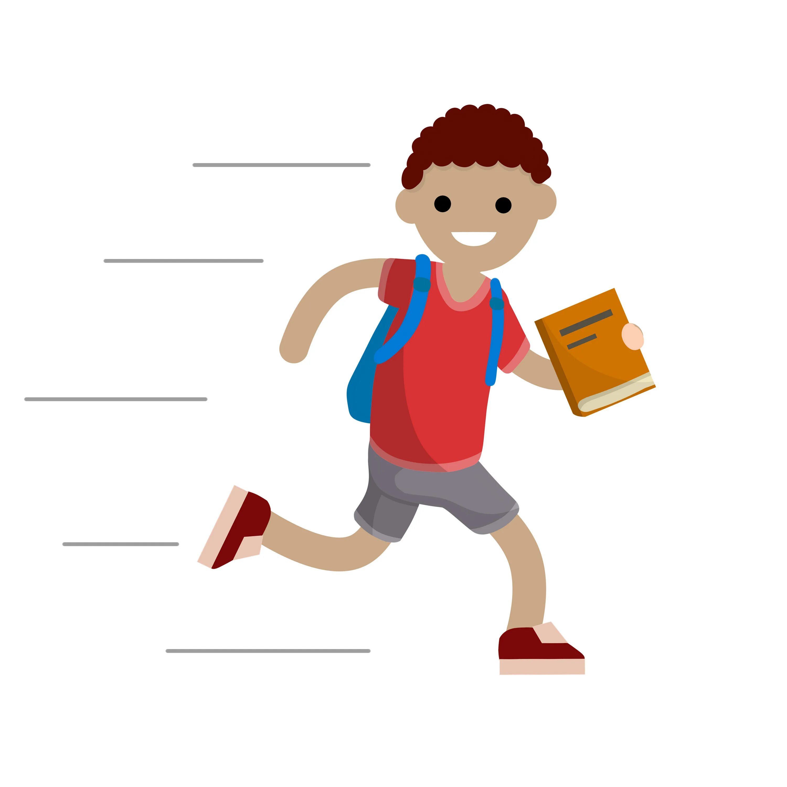 Late for school. Плоская иллюстрация плакат студент с рюкзаком. Мальчик и контрольная иллюстр.