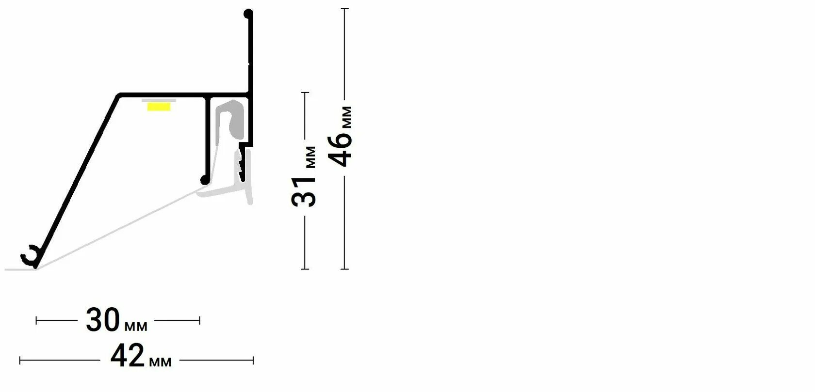 Контур 1а. Профиль контурный Flexy 5642 2,0 м. Контурный флекси профиль для натяжных потолков. Контурно теневой профиль для натяжных потолков. Flexy профиль для натяжных потолков.