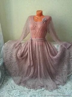 Пышное платье спицами