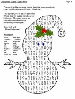 Christmas word puzzle