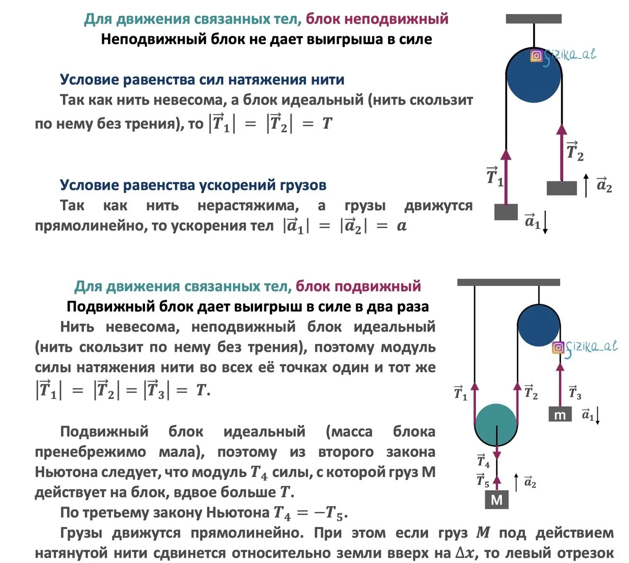 Движение связанных тел. Задачи на движение связанных тел.