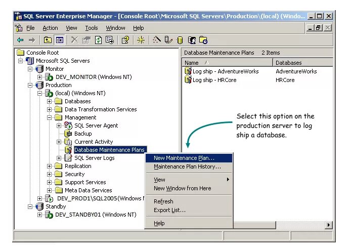 Восстановление данных sql server. Sql код. enterprise manager ms sql. перенос maintenance plans в ms sql. комментарии в sql.