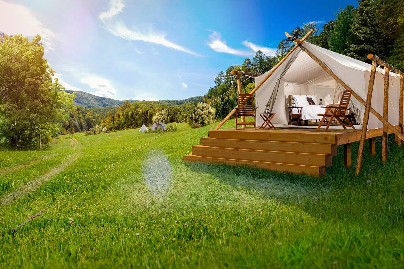 Under canvas