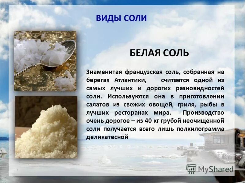 Какие виды соли. Какие виды соли