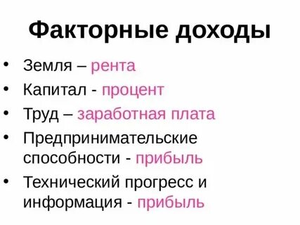Рента прибыль заработная плата это