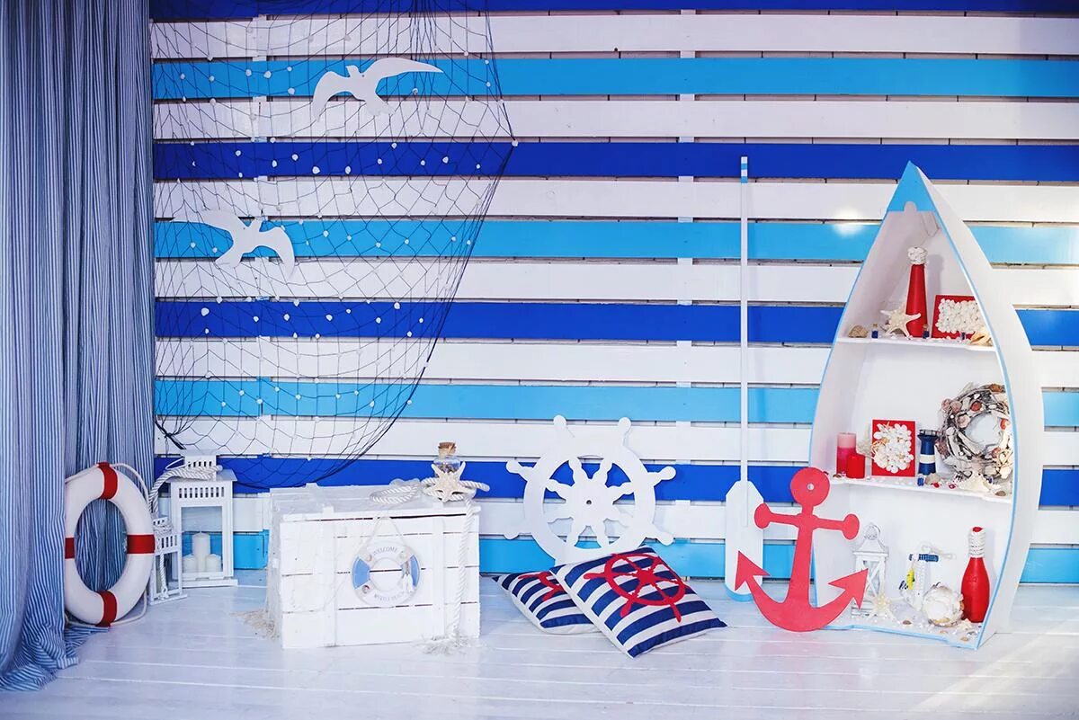 Сценарий морская тематика. Декор для детского сада в морском стиле. Украшение детской комнаты в морском стиле. Фотозоны на морскую тематику. Фотозона в морском стиле.