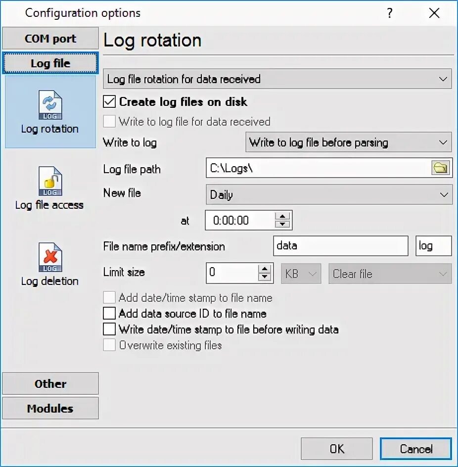 Logging configuration. STC-H Smart Logger Прошивка.