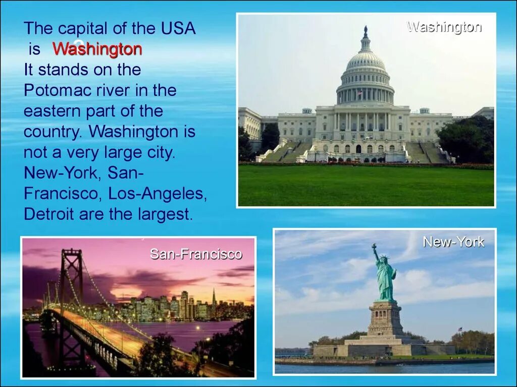 Washington is capital of usa. Washington is the Capital of the USA. What is the Capital of the USA. What is the Capital of the USA ответ на вопрос. Проект New York the largest City of the USA.