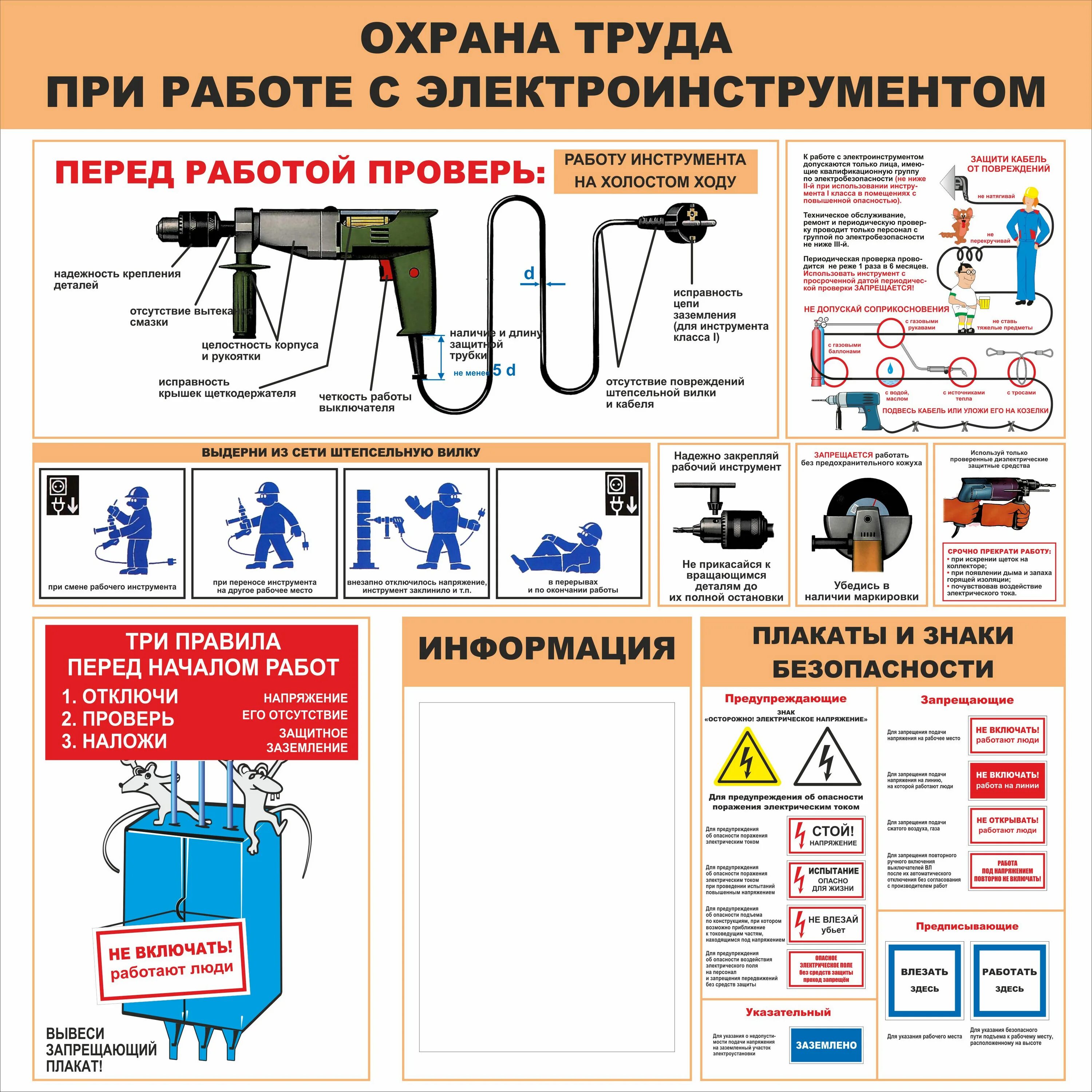 Охрана труда с переносным электроинструментом