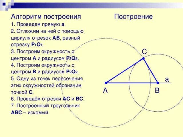 Как построить треугольник с помощью циркуля. Как построить треугольник с помощью циркуля