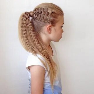 Модная прическа для девочки на длинные волосы